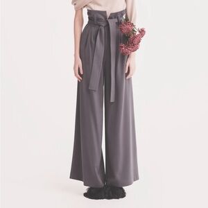 Julia Allert TAN Paper Bag Waist CropTrousers